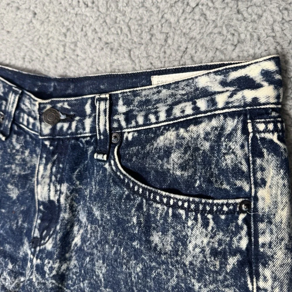 Rag & Bone Jean Shorts Cutoff In Blue Acid Wash Size 27 Jean Denim Boyfriend Hot